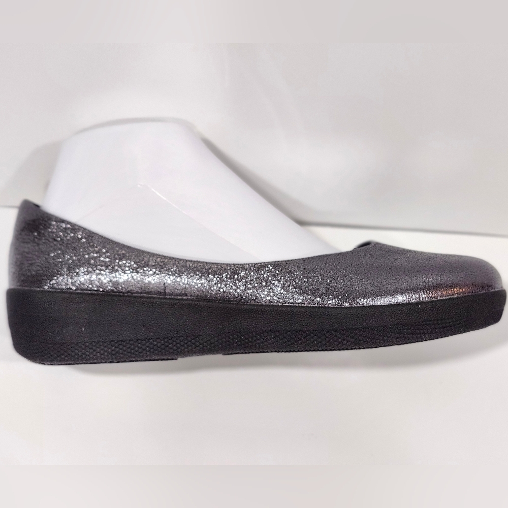FitFlop Metallic Charcoal Glitter Ballet Flat